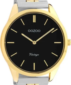 Oozoo Vintage Ρολόι με Ασημί Μεταλλικό Μπρασελέ C9890