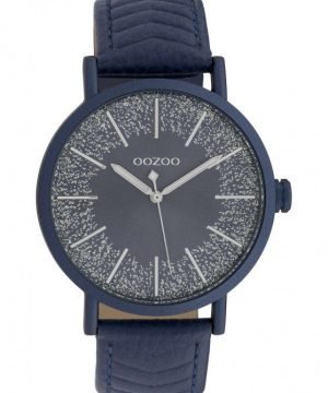 OOZOO Timepieces Blue Leather Strap  C10147