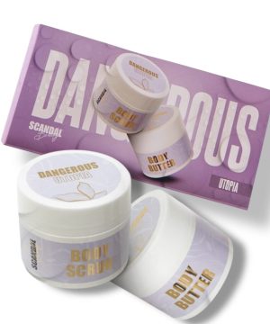 ΣΕΤ ΠΕΡΙΠΟΙΗΣΗΣ ΣΩΜΑΤΟΣ “DANGEROUS UTOPIA” ΜΕ ΑΡΩΜΑ ΔΡΟΣΙΑΣ – SCRUB & BODY BUTTER (2X200ML)
