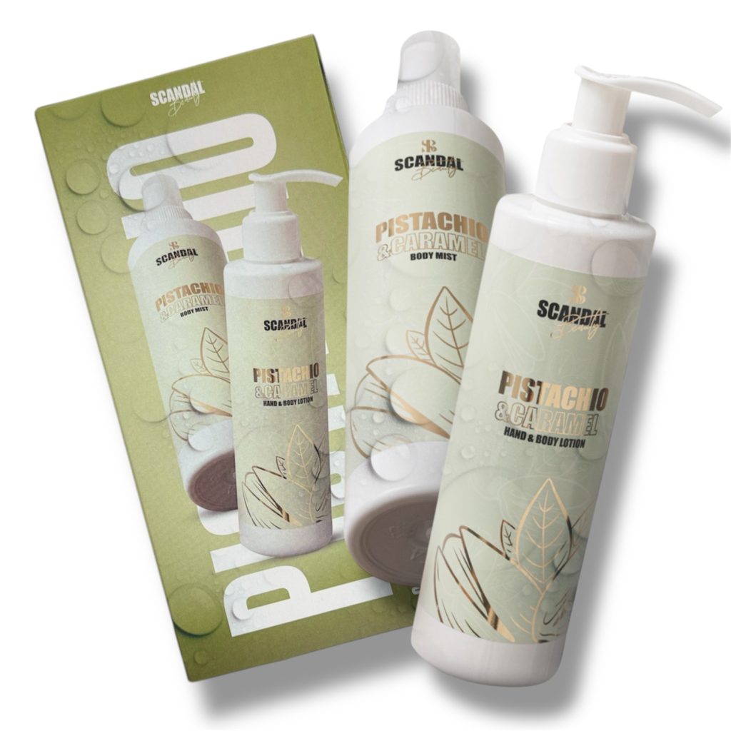 ΣΕΤ ΠΕΡΙΠΟΙΗΣΗΣ ΣΩΜΑΤΟΣ “PISTACHIO & CARAMEL” – ΛΟΣΙΟΝ & ΣΠΡΕΪ (2X200ML)
