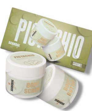 ΣΕΤ ΠΕΡΙΠΟΙΗΣΗΣ ΣΩΜΑΤΟΣ ΜΕ ΑΡΩΜΑ “PISTACHIO & CARAMEL” – SCRUB &BODY BUTTER (2X200ML)