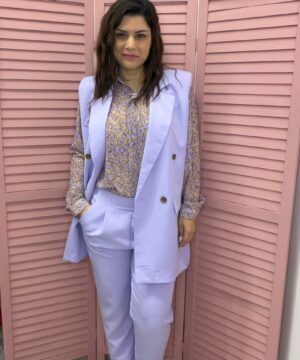 Κουστούμι σετ με αμάνικο γιλέκο - λιλά