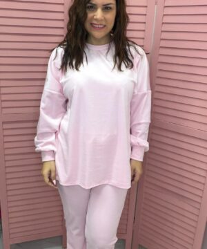 Φόρμα βελούδινη - ροζ