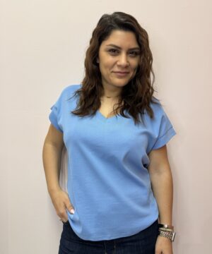 Μπλούζα με v - γαλάζιο