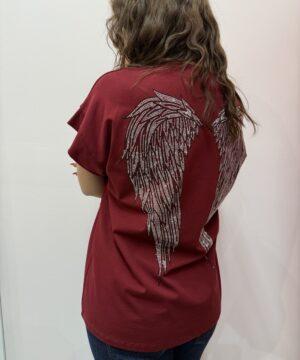 Μπλούζα Angel ‘φτερά’ – μπορντό