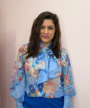 Πουκάμισο φλοράλ - σιέλ