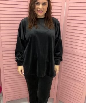 Φόρμα βελούδινη - μαύρη