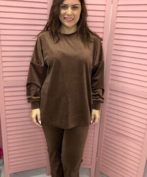 Φόρμα βελούδινη - καφέ