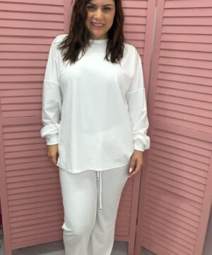 Φόρμα βελούδινη - λευκή