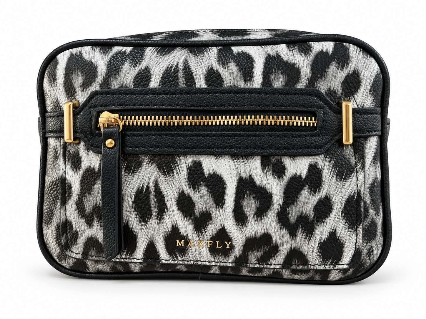 Τσάντα leopard black white