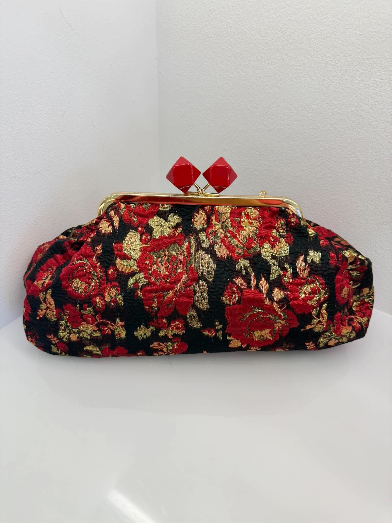 Τσαντάκι clutch - μαύρο / χρυσό / κόκκινο